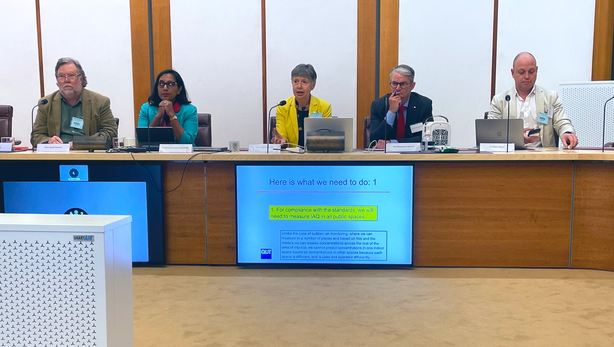 ColinKinner's tweet photo. Important discussion in Parliament House as some of Australia’s leading #CleanAir experts outline what is needed to make indoor spaces safe.
@GeoffHanmer @michrajah Prof Lidia Morawska @CrabbBrendan @DrPieterPeach @CleanAirStars #CleanAirForum https://t.co/ka2qQpcjoB