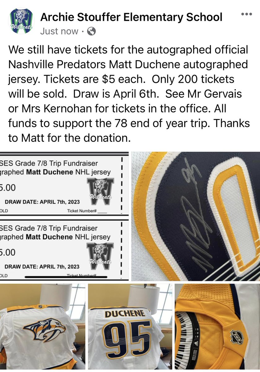 Archie Stouffer ES (@archiestouffer) on Twitter photo Don't forget to support our fundraiser made possible by <a href="/Matt9Duchene/">Matt Duchene</a> Thanks to Matt, two 78 students with financial need will have the costs of their end of year trip to Niagara covered #givingback #myhaliburtonhighlands #haliburton #hockey #HometownHero Don't forget to support our fundraiser made possible by <a href="/Matt9Duchene/">Matt Duchene</a> Thanks to Matt, two 78 students with financial need will have the costs of their end of year trip to Niagara covered #givingback #myhaliburtonhighlands #haliburton #hockey #HometownHero