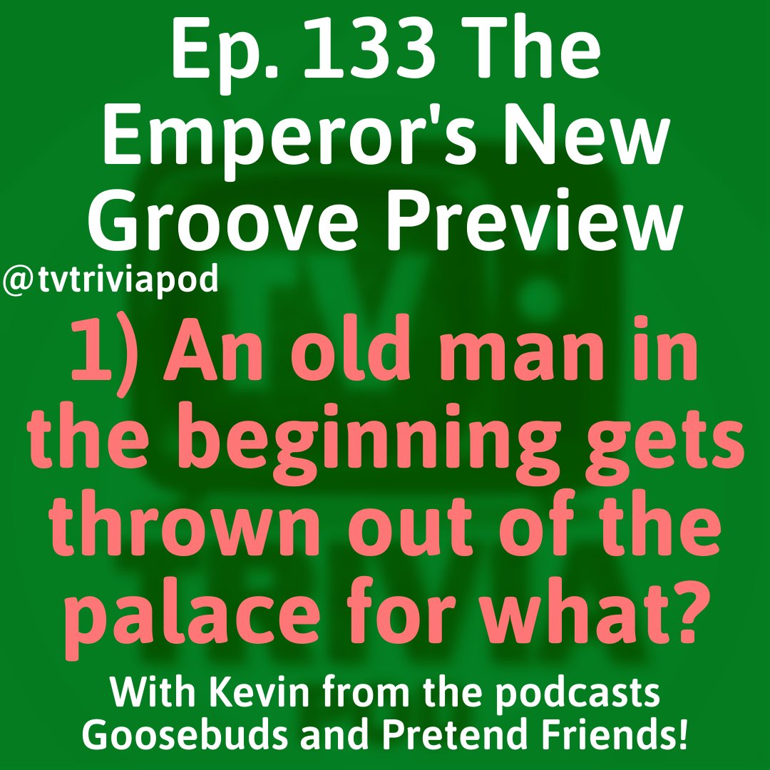 Ep 133 #emperorsnewgroove preview with <a href="/GoosebudsPod/">Goosebuds</a>/<a href="/Pretend_Friends/">Pretend Friends</a>! Coming out Tuesday!

Subscribe/support/follow in bio. Listen to all the questions and play along by subscribing anywhere you get podcasts!

#movies #trivia #podcast #tvtp #movietrivia #movietriviapodcast