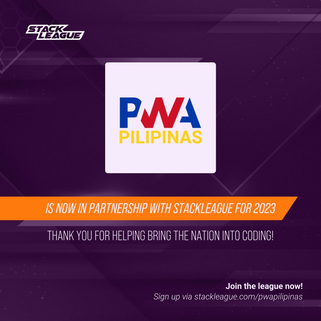StackLeague's tweet photo. Here are the #StackLeague Community Partners for Season 3!

KadaKareer
Mozilla PH Community
Phil IT Org
PWA Pilipinas

Thank you for helping bring the nation into coding!

#programming #league #philippines https://t.co/y6tFcOnyaH