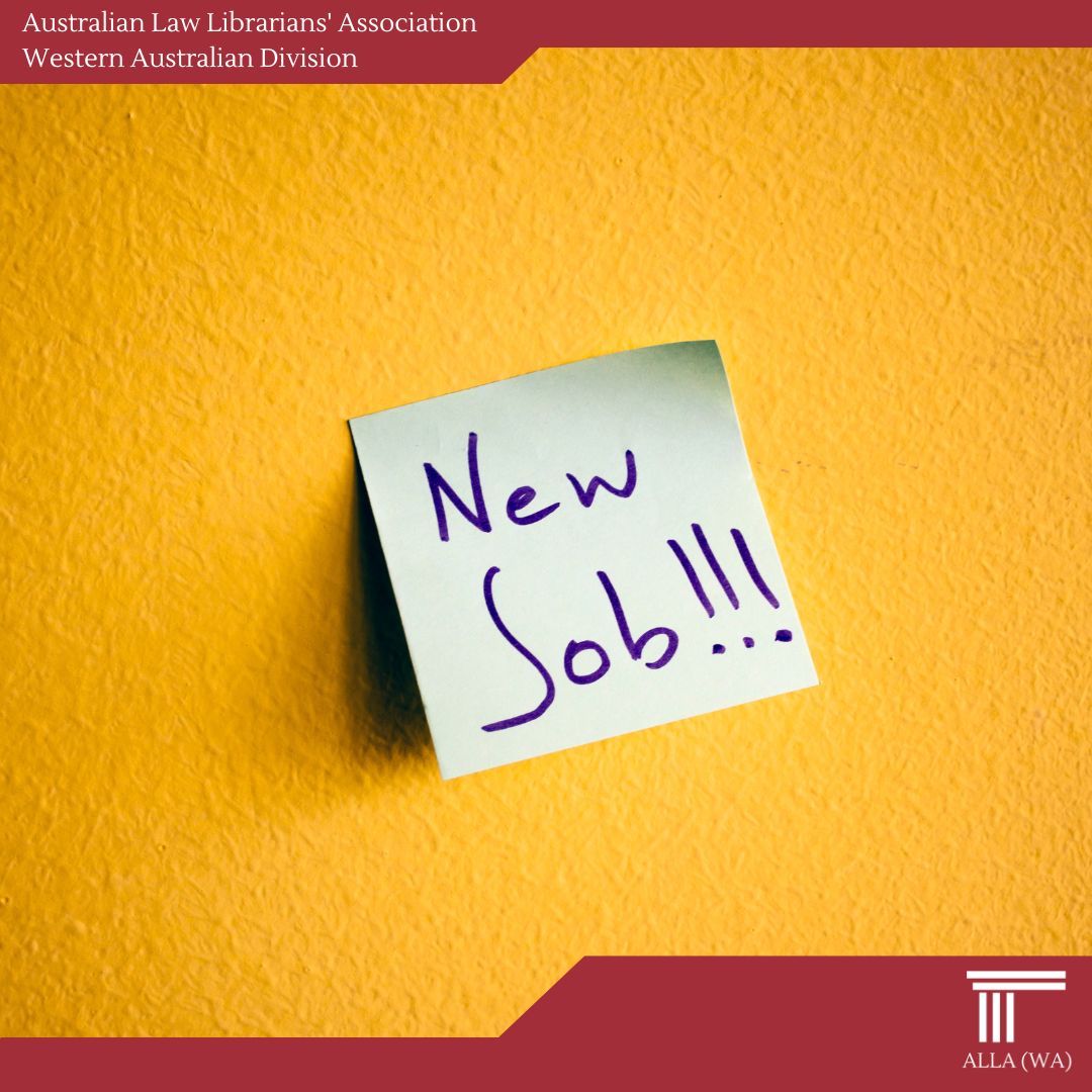 Seeking a Shelf Change? Maybe just a part time shelfie? 

Check out the latest edition of Seeking a Shelf Change 2023 (4) on the ALLA (WA) Blog: 

allawa.blogspot.com/2023/03/JobOpp… 
#change #jobopportunity #lawlibraryjobs #lawlibrarians #knowledgeprofessionals #legalresearch