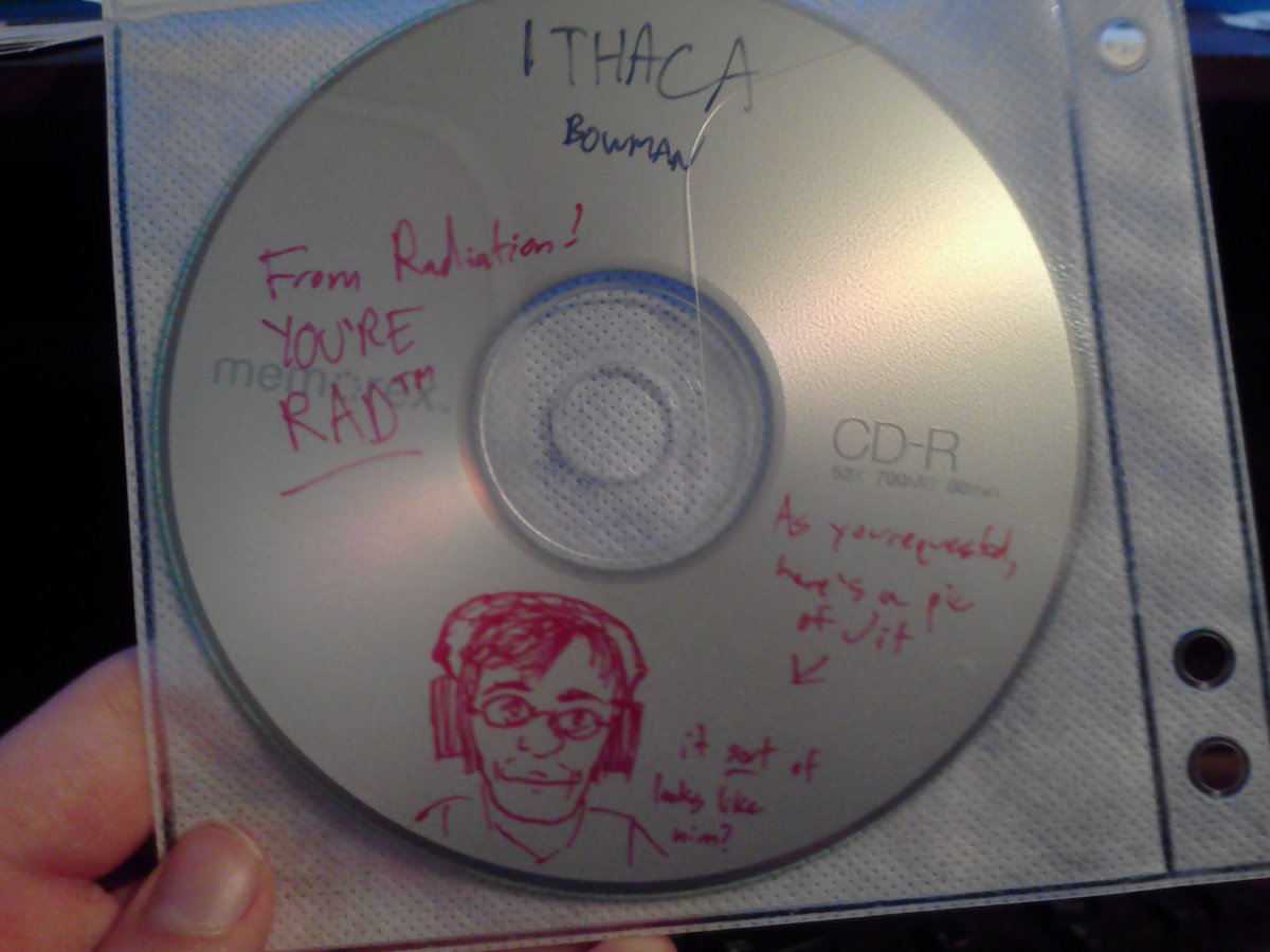 Halfway through the Homestuck re-read, and I'm already getting massively nostalgic about it all. I remember <a href="/mguybowman/">Michael Guy Bowman</a>'s SXSW adventure, all those awesome livestreams, and this amazing CD he sent me. I wonder if the world will ever as amazing a fandom as 2011-2012 Homestuck