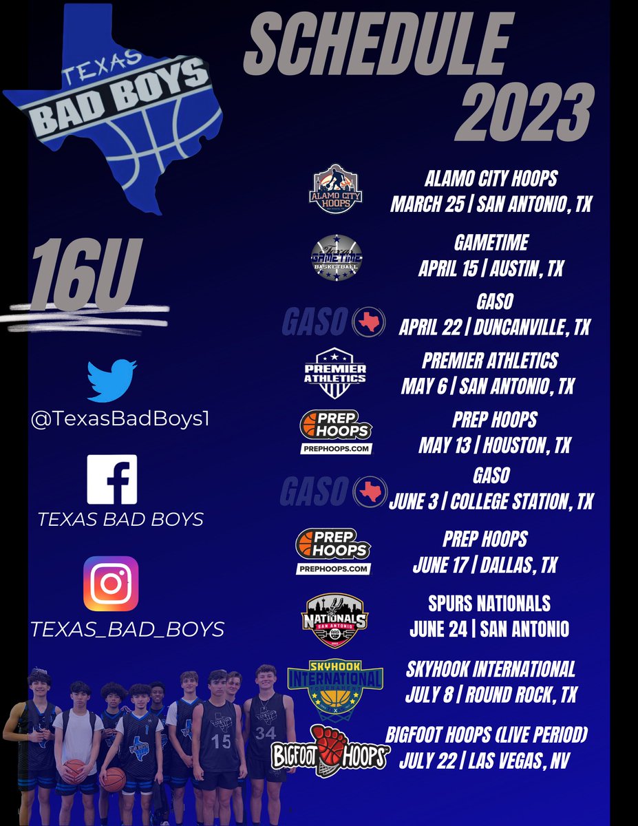 Texas Bad Boys (@texasbadboys1) on Twitter photo Our Spring/Summer schedule for our #TBB2025 16u ๐๐ค Our Spring/Summer schedule for our #TBB2025 16u ๐๐ค
