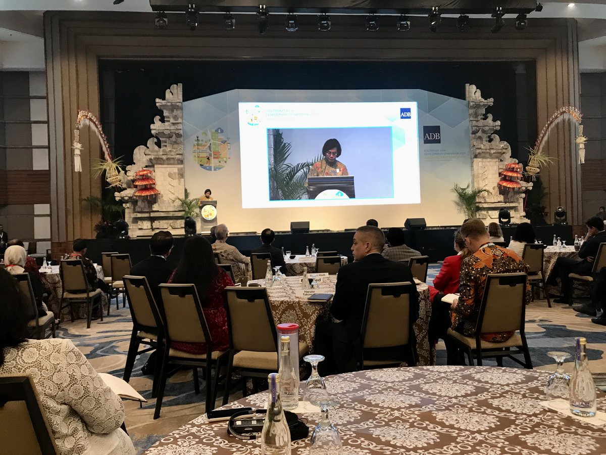 #Indonesia finance minister Sri Mulyani Indrawati:
- Indonesia to be #netzero by 2060 or sooner
- Total #climatefinance required for ID to achieve this commitment  is 4k2 trillion Rupiah or 281 billion USD until 2030
- Public and private investments needed
#SEADS2023 <a href="/ADBSEADS/">ADB SEADS</a>