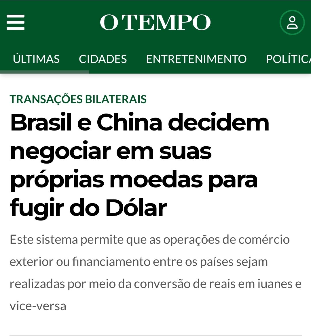 cheguevasco's tweet image. 🇧🇷🇨🇳Essa é a medida mais importante tomada pelo governo Lula desde 1° de janeiro. Na verdade, arrisco a dizer q é mais significativa do que qualquer medida que ele tomou nos mandatos anteriores. É uma coisa sem precedentes. O abandono do dólar. 

Lula irritou (E MUITO) o império.