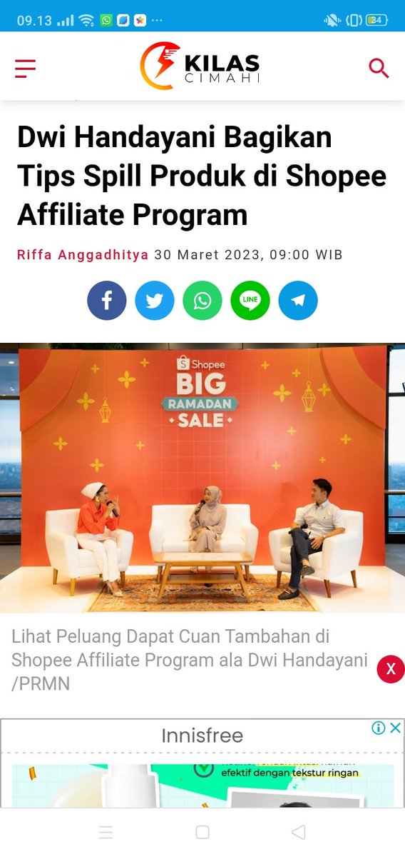 KilasCImahi's tweet image. Kampanye Big Ramadan Sale  dengan Promo Terbesar se-Indonesia membuka peluang bagi para conten creator  semakin giat mendapatkan cuan lewat Shopee Affiliate Program di bulan Ramadan ini.

#ShopeeAffiliateProgram #DwiHandayani #penghasilantambahan