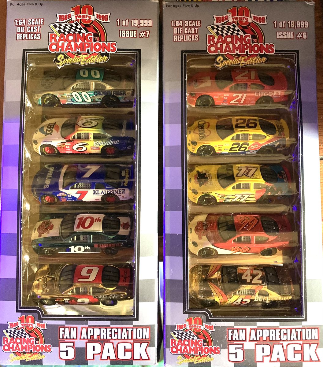 24dupontfan's tweet photo. 🚨GIVEAWAY🚨TWO 5 Pack Fan Appreciation 1/64 diecast from RC! Celebrating 10 years running 1989-1999! You MUST like the post &amp; you MUST be following me! Winner will be announced sometime Sunday after the race I imagine! Have fun everyone! 🫡 https://t.co/kvuYf4Idri
