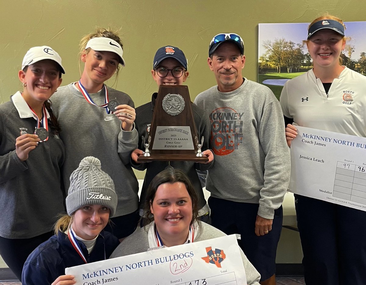 Congratulations to the <a href="/mnhsgolf/">McKinney North Golf</a> Girls Varsity Team for advancing to the Regionals Tournament! We are so proud of you! #mnhsgolf🧡💙#mymisd <a href="/JaeGaskill/">Jae Gaskill</a> <a href="/NorthGolfCoach/">Chris James</a>