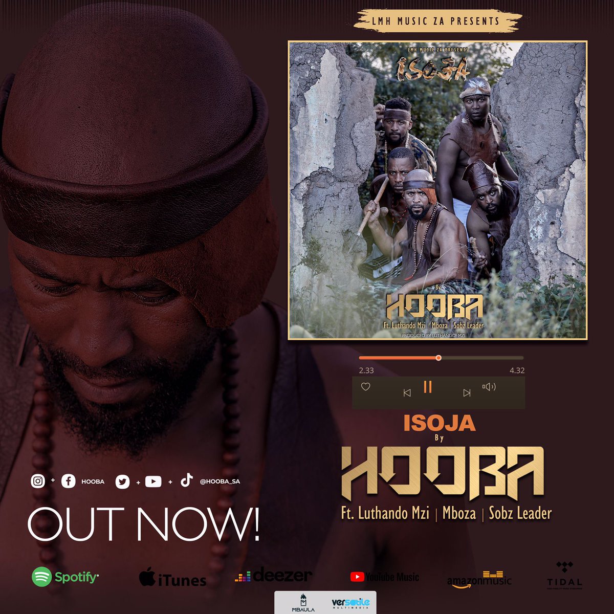 LmhMusicZa's tweet photo. 🚨NEW SINGLE ALERT🚨 

#ISOJA by: HOOBA 
ft. Luthando Mzi, Mboza and Sobz Leader. 

OUT NOW!!! on all digital platforms 

Use the link below to stream and download👇🏽
https://t.co/sAa1N4eQ2j 

You can also search ISOJA HOOBA on your preferred digital platform. https://t.co/bBeOGdsWNo