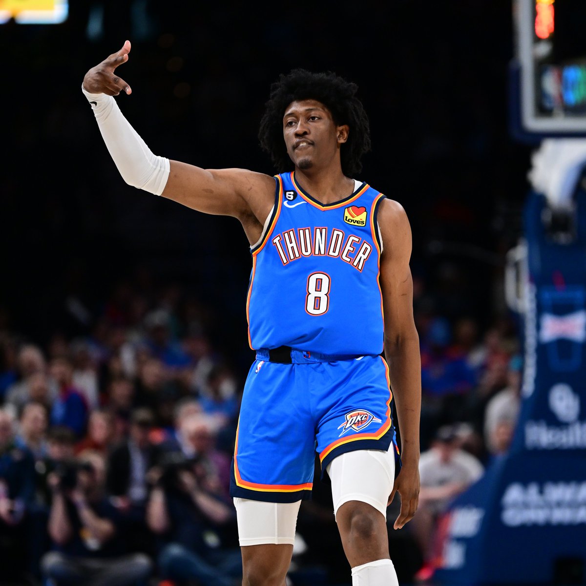 NBAHistory's tweet photo. Only 3 rookies in Thunder history have 3 games with 25+ PTS, 5+ AST, and 5+ REB:

Kevin Durant
Russell Westbrook
Jalen Williams https://t.co/U9HqdmXPEu