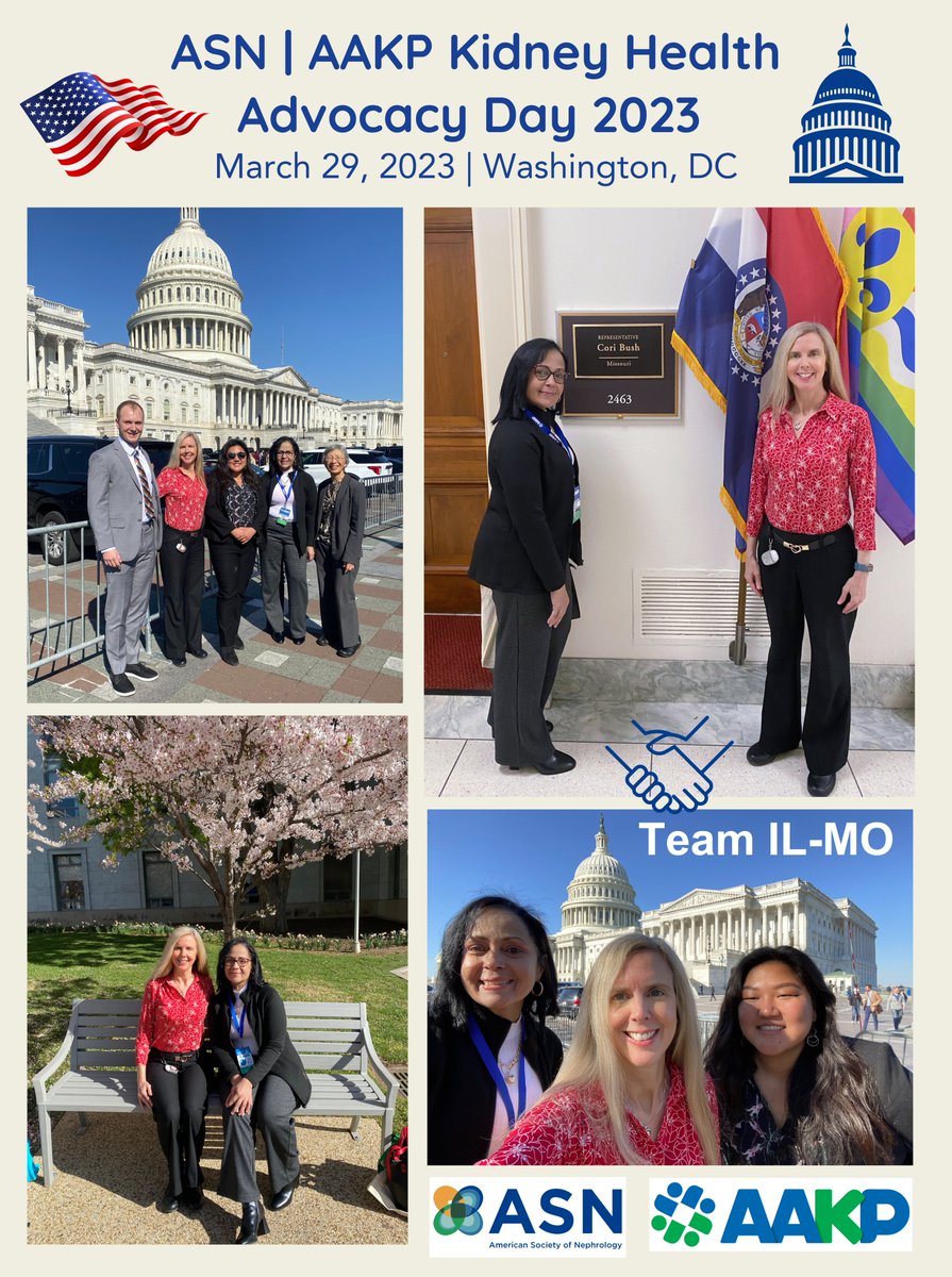 Energizing 11th #KidneyHealthAdvocacyDay! 🇺🇸
• Honored to represent @ASNKidney ➕@KidneyPatients as #KidneyAdvocates 
• Out mtgs w/ #Missouri & #Illinois Senate/House leaders➕staff request ⬆️support for @Kidney_X to accelerate innovation➕support for VA Kidney Health Program🙌🏾