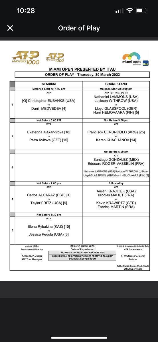 stephaniiaa__'s tweet photo. @Alexjs_1 @seagrave_scot @MiamiOpen looks like everyone got refunded day session tickets. Alcaraz is set to play a night match… what a joke of a tournament https://t.co/h28qXokGax