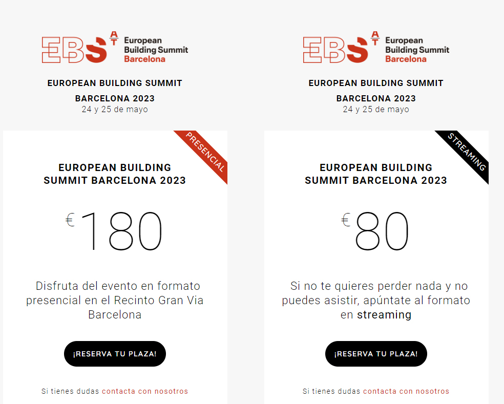 📅¡Save the date! 📅 24 y 25 de mayo ¡Ya está aquí el #EBS2023! ¡Incríbete en formato presencial o streaming! ¡No te pierdas el evento internacional de referencia de la #construcción industrializada, la #sostenibilidad y la #rehabilitación! 👉 ow.ly/K8SE50NsJf9