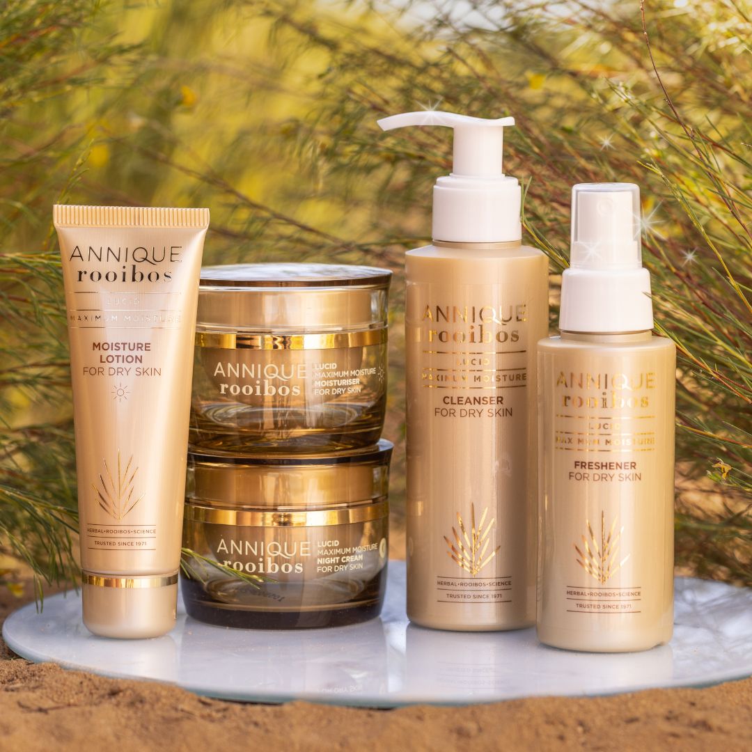 Did you know? 𝗟𝘂𝗰𝗶𝗱 𝗠𝗮𝘅𝗶𝗺𝘂𝗺 𝗠𝗼𝗶𝘀𝘁𝘂𝗿𝗲 𝗙𝗼𝗿 𝗗𝗿𝘆 𝗦𝗸𝗶𝗻 is packed with powerful ingredients like Green Rooibos, probiotics, and Aquavital+ that work wonders to hydrate and nourish your skin😍

#AnniqueRooibos #SkinCare #SkinCareTips #Skin #HealthySkin