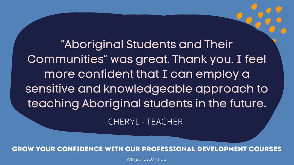 Build your knowledge at your pace with our online #ProfessionalDevelopment courses. Our courses are designed and delivered by #Aboriginal educators and meet the Australian Professional Standards for Teachers.

Visit wingaru.com.au/wingaru-teach.… to learn more about our courses.