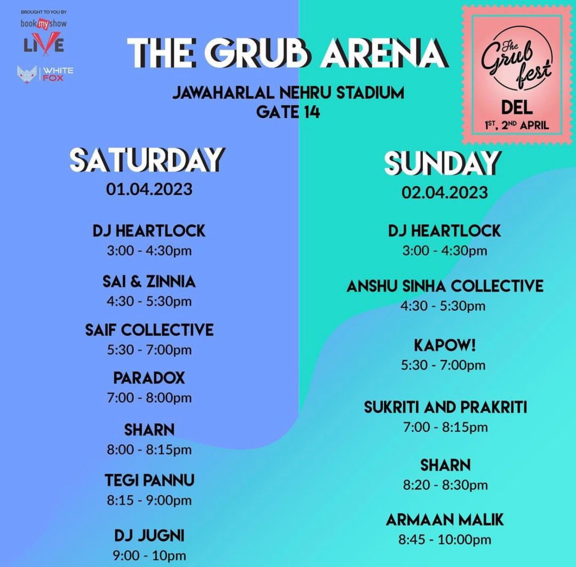 bookmyshow's tweet photo. Revealing the glamourous faces of the Grub Fest 2023, #Delhi!🤩
We've got the most happening fest packed with music, food and fun all planned for you!
Book your tickets NOW!
.
.
#FoodFestival #InstaFoodie #MusicForSoul #WeekendGoals #TheGrubFest #India #GetGrubbed #BookMyShow https://t.co/uK6pKLcZjf