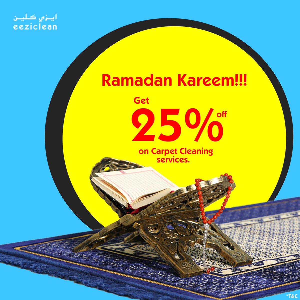eeziclean's tweet photo. Enjoy this Ramadan as we clean your carpets at 25% off. You can either book our carpet cleaning services via our App or visit our nearest store in Dubai. 
Hurry!!! It's a limited-period offer. 
#eeziclean #ramadansale2023 #carpet #carpetcleaning #mydubai https://t.co/ZcvJstqB2r