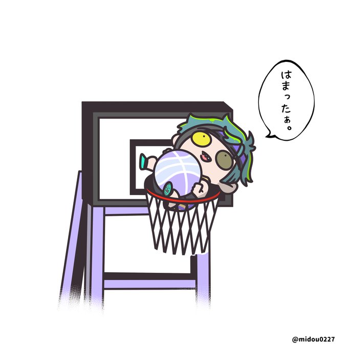 勢いよくダンクし過ぎたちびフロ🏀🦈 