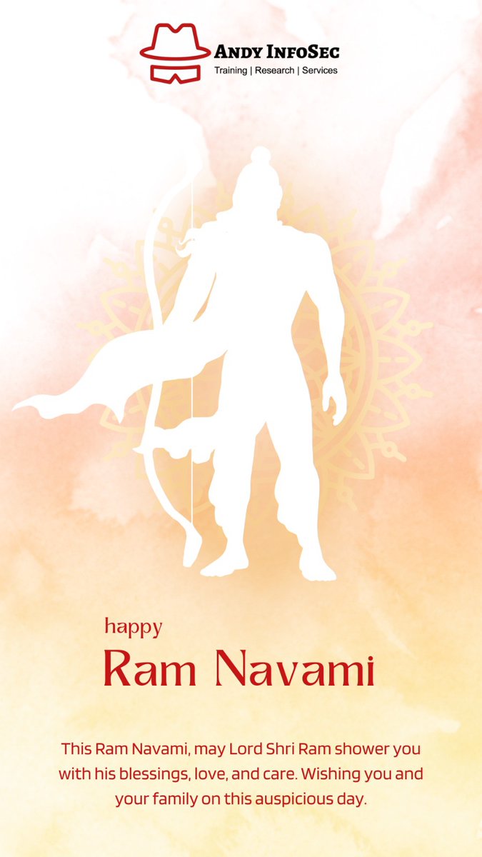 AndyInfoSec_'s tweet photo. Andy InfoSec wishes you all a very Happy Ram Navami...

#ramnavami #ramnavmi #ramnavami2023 #india #indianfestivals #festival https://t.co/iv5x4QCef9