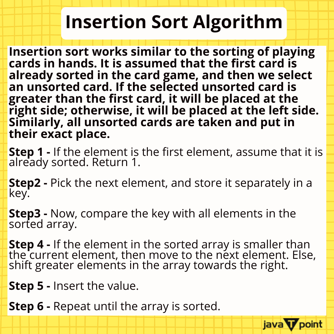 Bhavana83491661's tweet image. Insertion sort
.
.
.
.
for more information
bit.ly/3Zqtfhi
check the above link
.
.
.
.
#insertionsort #radixsort #heapsort #countingsort #datastructure #computerscience #stack #queue #lifo #fifo #computerengineering #javatpoint