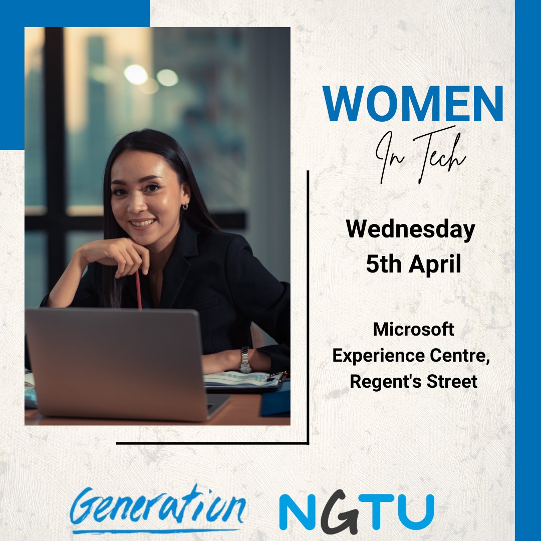 We're on a mission to get more women into life-changing careers in tech! Thinking about a tech career but don't know where to start? Join us at our Women in Tech event at Microsoft in collaboration with @notgoingtouni - join us in person or online! 👇 bit.ly/3nqkDtC