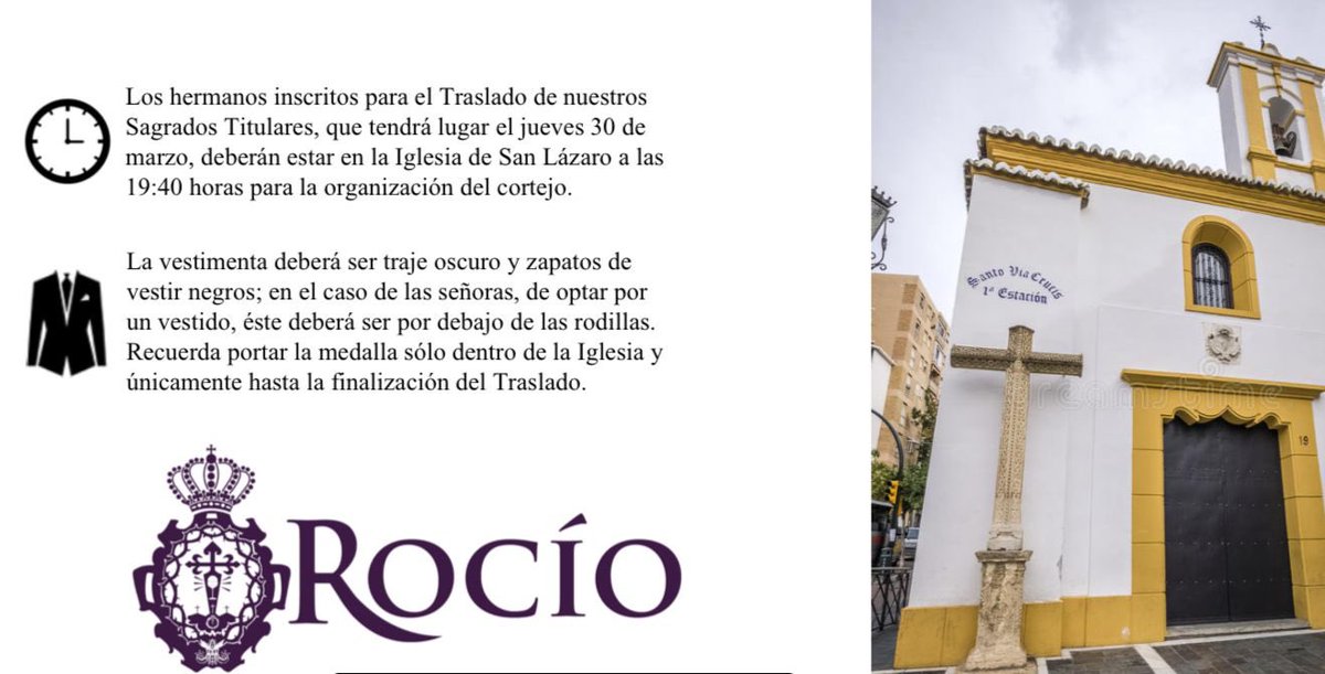 ⚜️ Normas a tener en cuenta para los hermanos en el traslado del día de hoy.

#CofradíasMLG