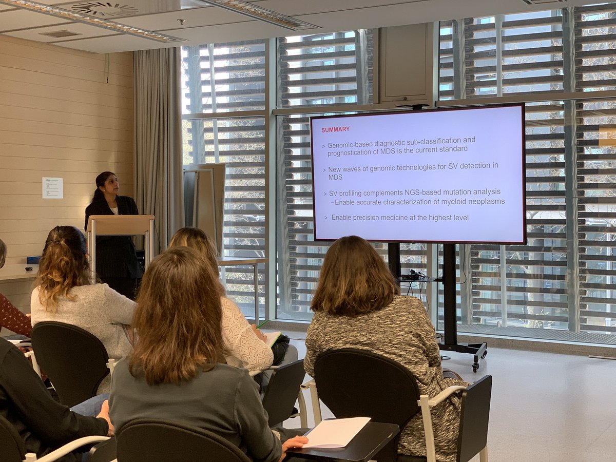 Today at @IMIM_research nice talk by invitation @bespinetHMar “Critical role of Optical Genome Mapping in Classification & Prognostication in Hematological Neoplasms”. Many thanks @kanagalshamanna