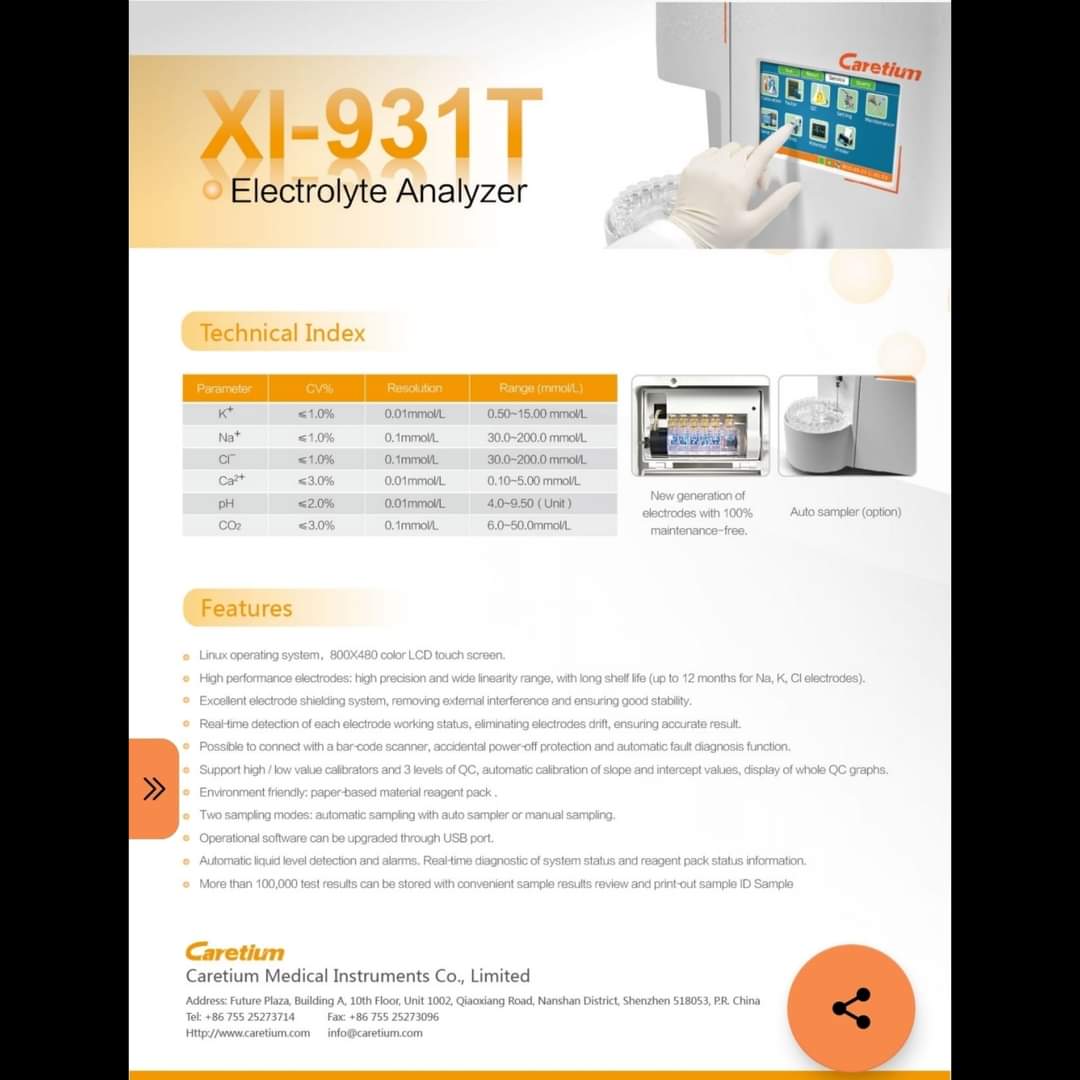 KaryaDeli's tweet photo. Electrolyte analyzer untuk pemeriksaan kadar electrolyte dalam tubuh manusia dan memiliki Fitur sistem operasi Linux, layar sentuh LCD berwarna 800X480. Elektroda berperforma tinggi : presisi tinggi dan rentang linieritas yang lebar, dengan masa simpan yang lama
So, grab it fast! https://t.co/Ii0hCUEnOu