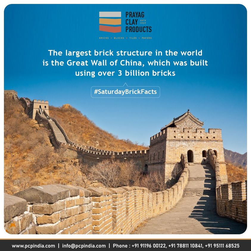 pcpvns's tweet photo. Did you know? 🤔 The Great Wall of China, the largest brick structure in the world, was constructed using over 3 billion bricks! 
.
.
For Business Enquiries 📞 (+91) 7881110841
.
 #BrickFacts #BuildingHistory #BrickManufacturing #greatwallofchina https://t.co/fOpgxaPaWX