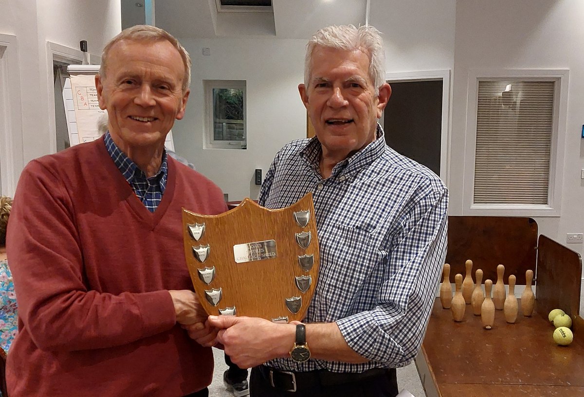 COATS REGAIN THE SKITTLES SHIELD!
Friday 24th saw the annual COATS v Crowthorne Business Association (CBA) skittles competition and fundraising event at the COATS Centre. Martin Rickards, COATS Trustee, received the trophy from Malcolm Brown of the CBA. 
#crowthorne #seniors