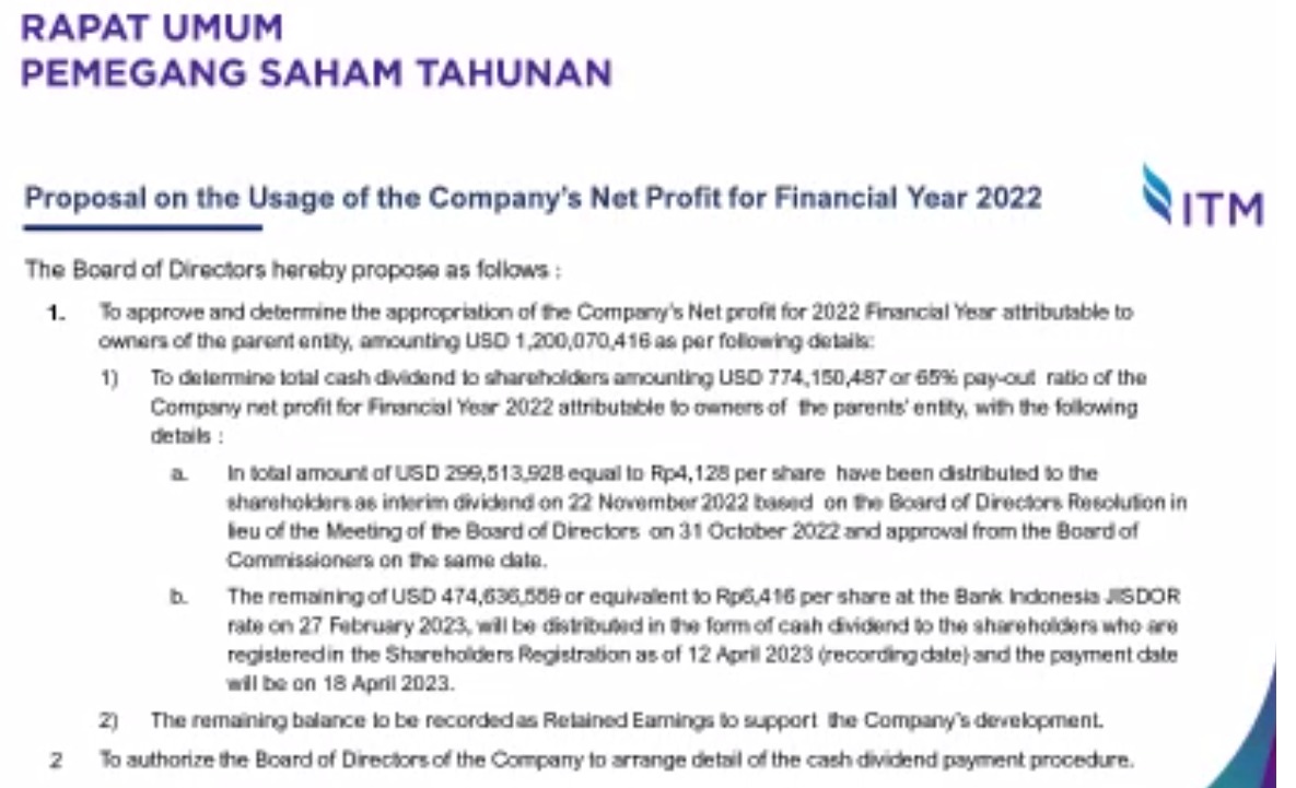 kafeinvestor's tweet image. #kafein #ITMG Sisa dividen 6.416 dr total dividen 10.544 👍👍