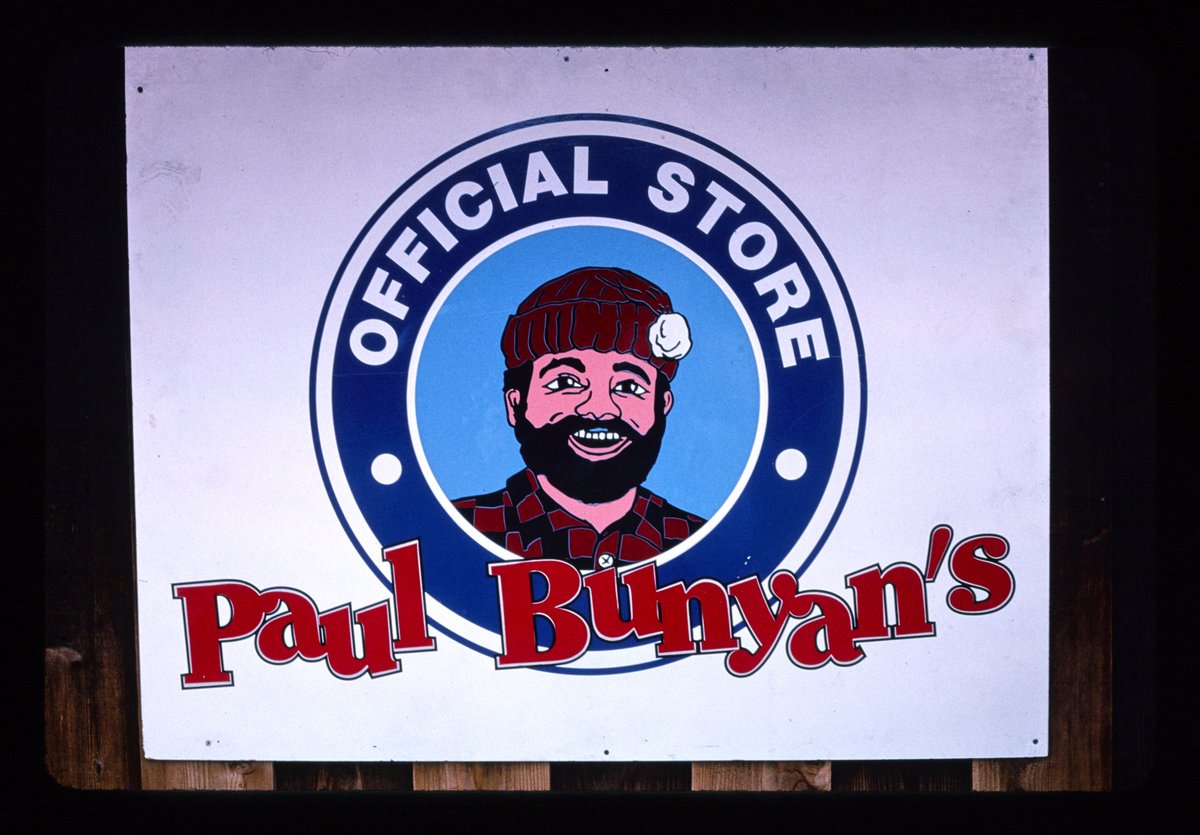 old roadside pics on Twitter "paul bunyan store sign, paul bunyan