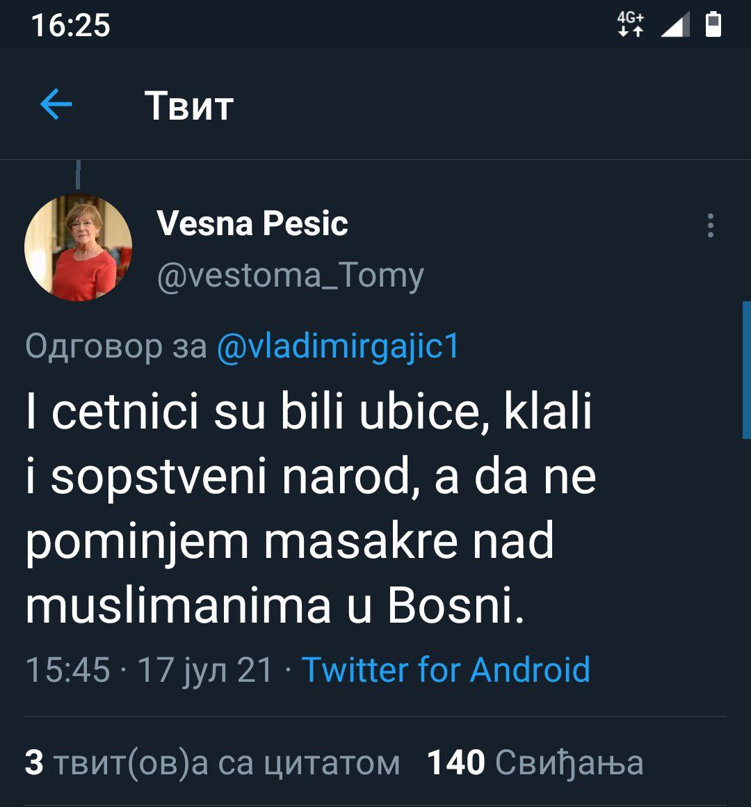 Baba jedi govna. Oprostite kulturni tviter svete, ali lepše reči za ovu babuskaru nemam.