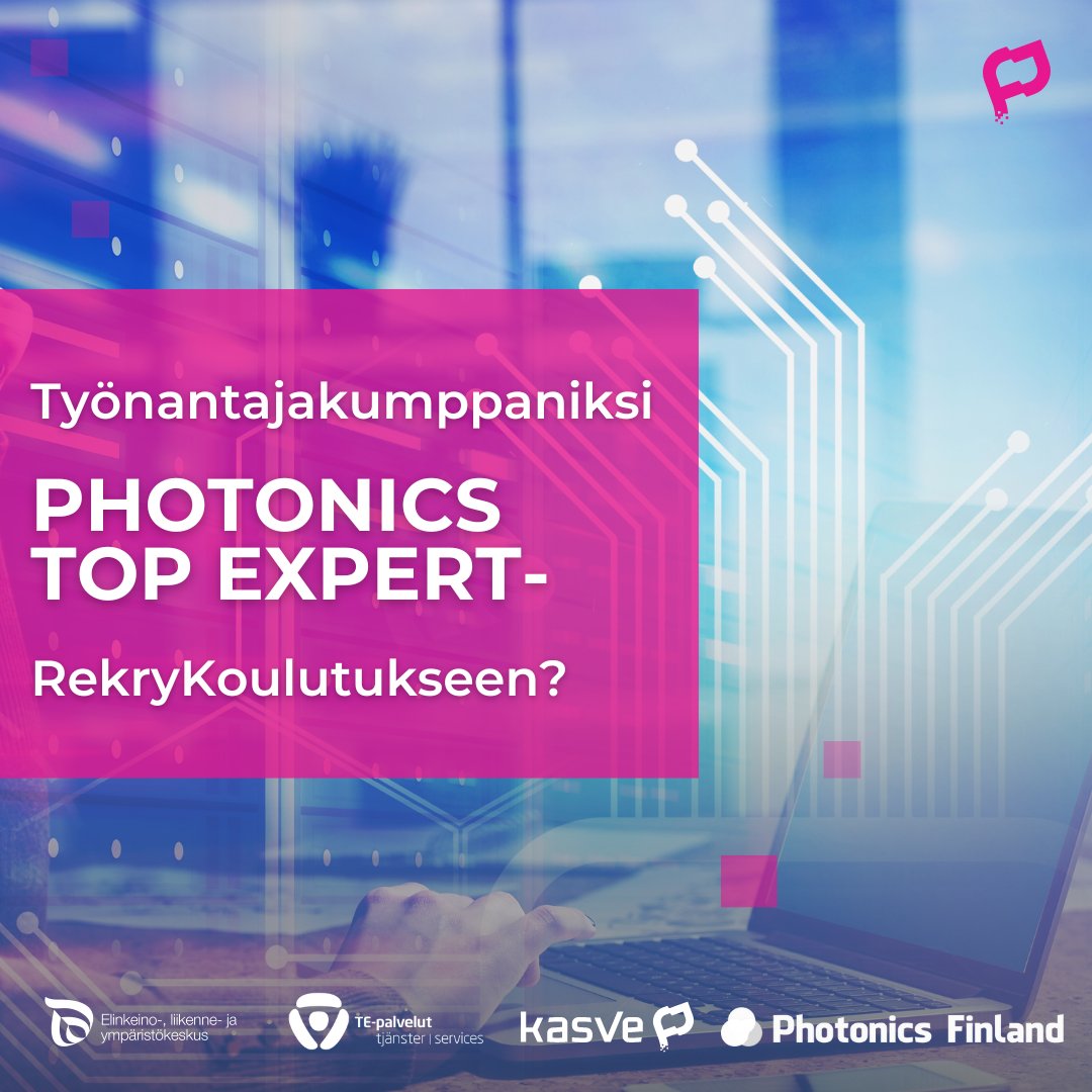 Etsittekö uusia osaajia fotoniikan tai optiikan tehtäviin? Toteutamme yhdessä <a href="/PhotonicsFin/">Photonics Finland</a> kanssa Photonics Top Expert-koulutuksen, joka tuo yhteen uutta osaamista tarvitsevat yritykset ja työtä hakevat asiantuntijat: kasve.com/koulutukset/ty…

#rekrytointi #koulutus