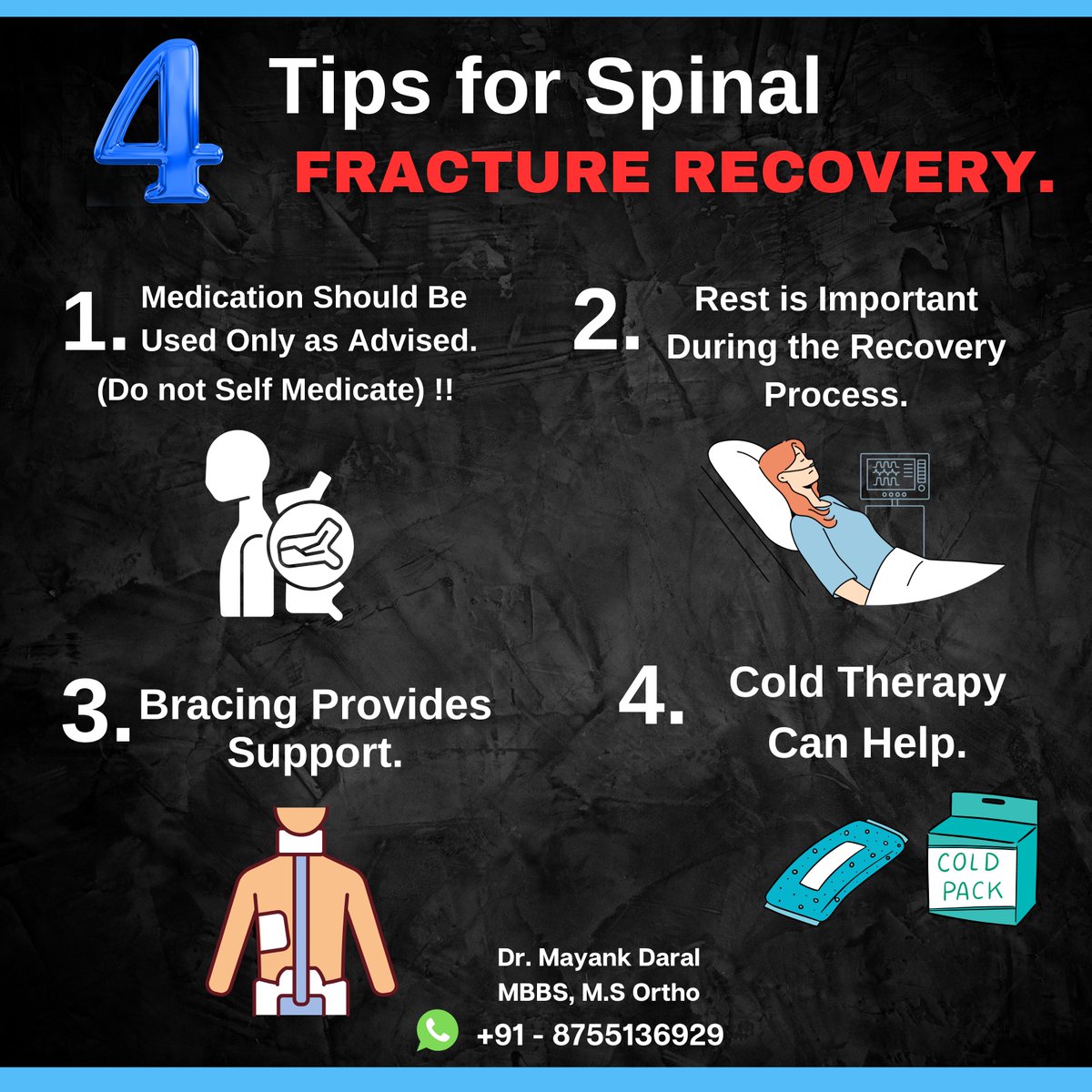 4 Tips for Spinal Fracture Recovery.

#fracturerecovery #fracture #ortho #medicalknowledge