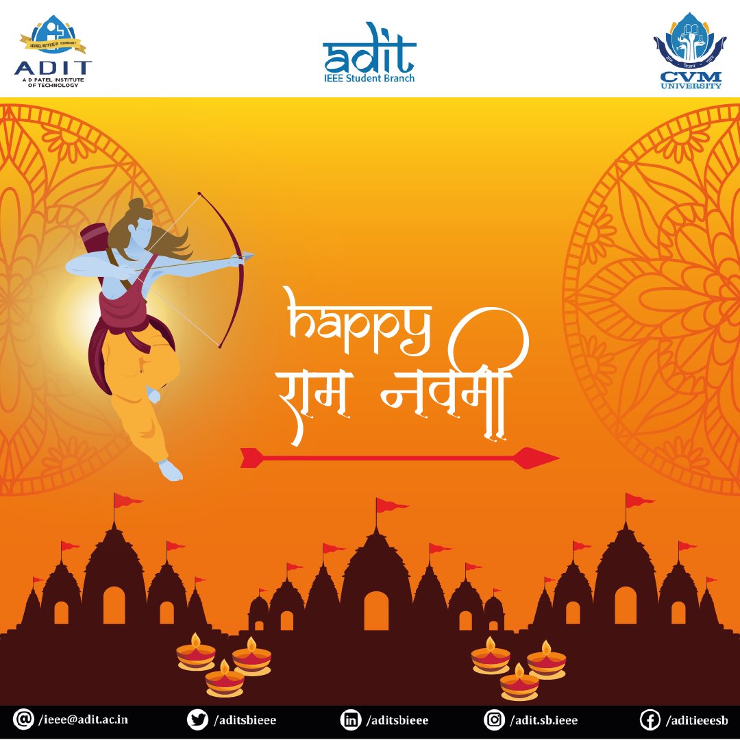 aditsbieee's tweet photo. Ram Navmi is the Hindu festival celebrated on the ninth day of Chaitra month! Its is celebrated in thé honour of birth of Lord Ram. Lord Ram the supreme being and is considered as god..! ADIT IEEE SB wishes you all the auspicious and happy Ram Navmi!# https://t.co/uOjhLvx6ha