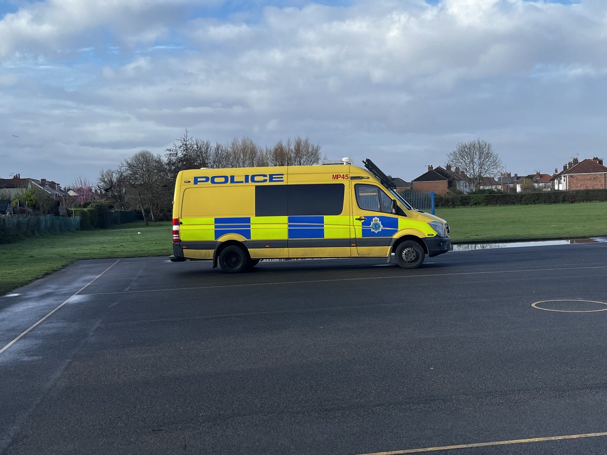 This is not a crime scene! Today we are welcoming our friends from  Merseyside Police for an exhibition together with our neighbours from Crossens Nursery, Presfield High and Peterhouse school.