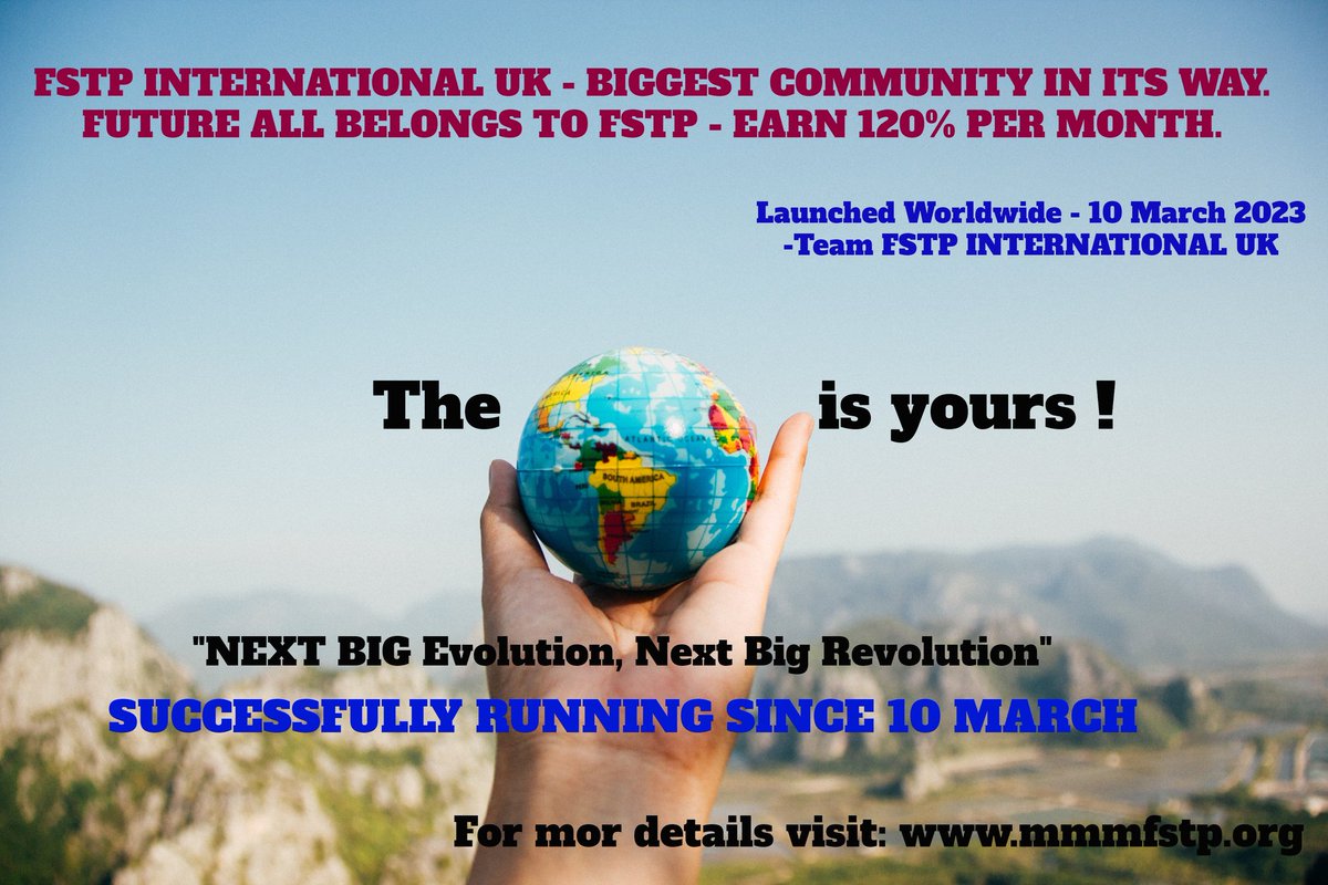 Mmmfstp2023's tweet photo. MMM FSTP International
BIGGEST COMMUNITY ON IT'S WAY
THE WORLD IS YOURS !
Next Big Revolution, Next Big Evolution 

Join now https://t.co/aWgtTlSkLI

#MMMFSTP  #bitcoin #crypto 
#mmmback #MMMGlobal #MMMExtra #MMMRevolution #MMMRussia #MMMNepal #mmmphilipness #mmmindia #MMMJapan https://t.co/8X0dYAhTVR