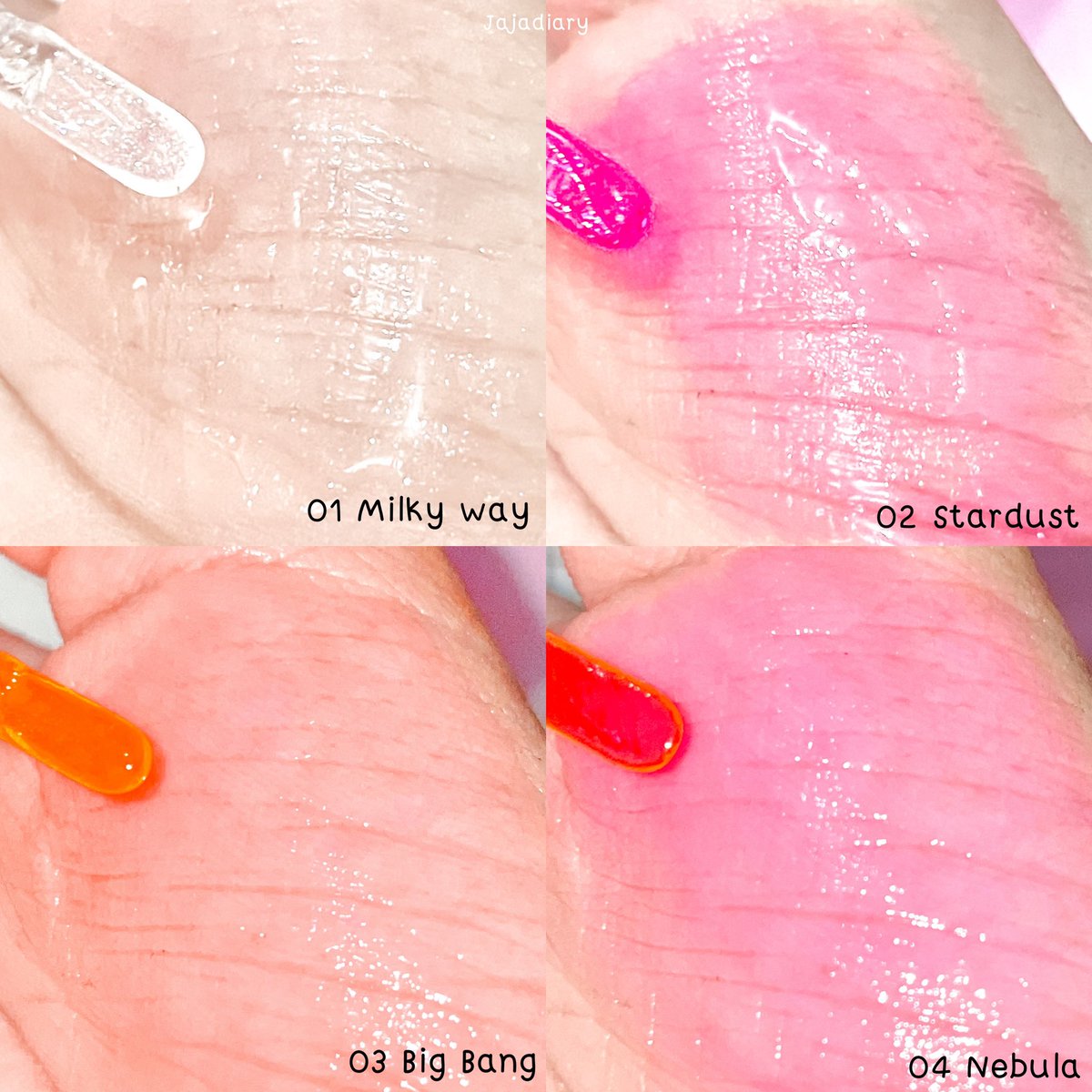 jajadiary's tweet photo. ต้องจัดแล้วไหม ด่วน! กลอสเปลี่ยนสี #Supershades คือดีมากก🪞✨ มีด้วยกัน 4 สีนะ แต่ละสีน่ารักไม่แพ้กันเลย กลิ่นหอมเย็นๆผลไม้ ไม่เหนียวปาก ชอบตรงที่สเตนเค้าติดทนด้วยทุกคน เบอร์ 04 Nebula เปลี่ยนสีตามค่า pH ด้วยเริ่ด รีบไปตำแล้วไหม 📌 @multyshopping 🩷🩵 #Mirrorgloss https://t.co/CUxjIxV1Of