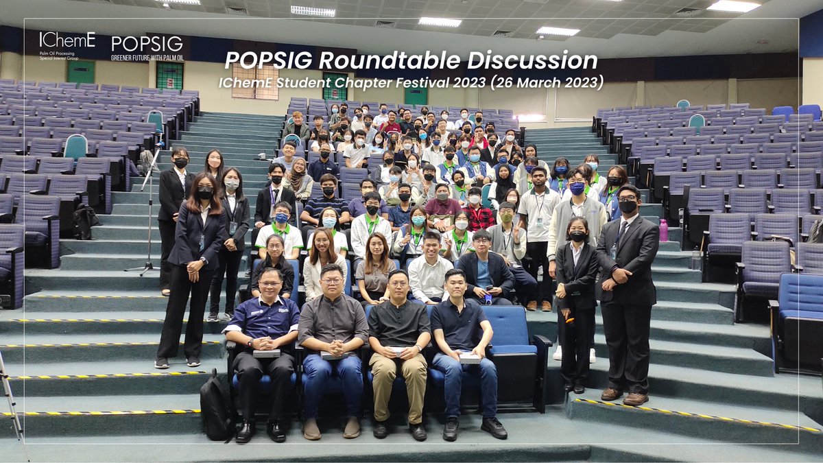 IChemEPOPSIG's tweet photo. POPSIG Roundtable Discussion at IChemE Student Chapter Festival 2023.

Hosted by: IChemE-UM SC
In collaboration with: IChemE-UCSI SC
Supported by: POPSIG in conjunction with MPOC

📸Group photo with the panel, committee and participants.
(1/5)

@MyKomoditi @mpocHQ #POPSIG #MSPO . https://t.co/ma3PYHheZi