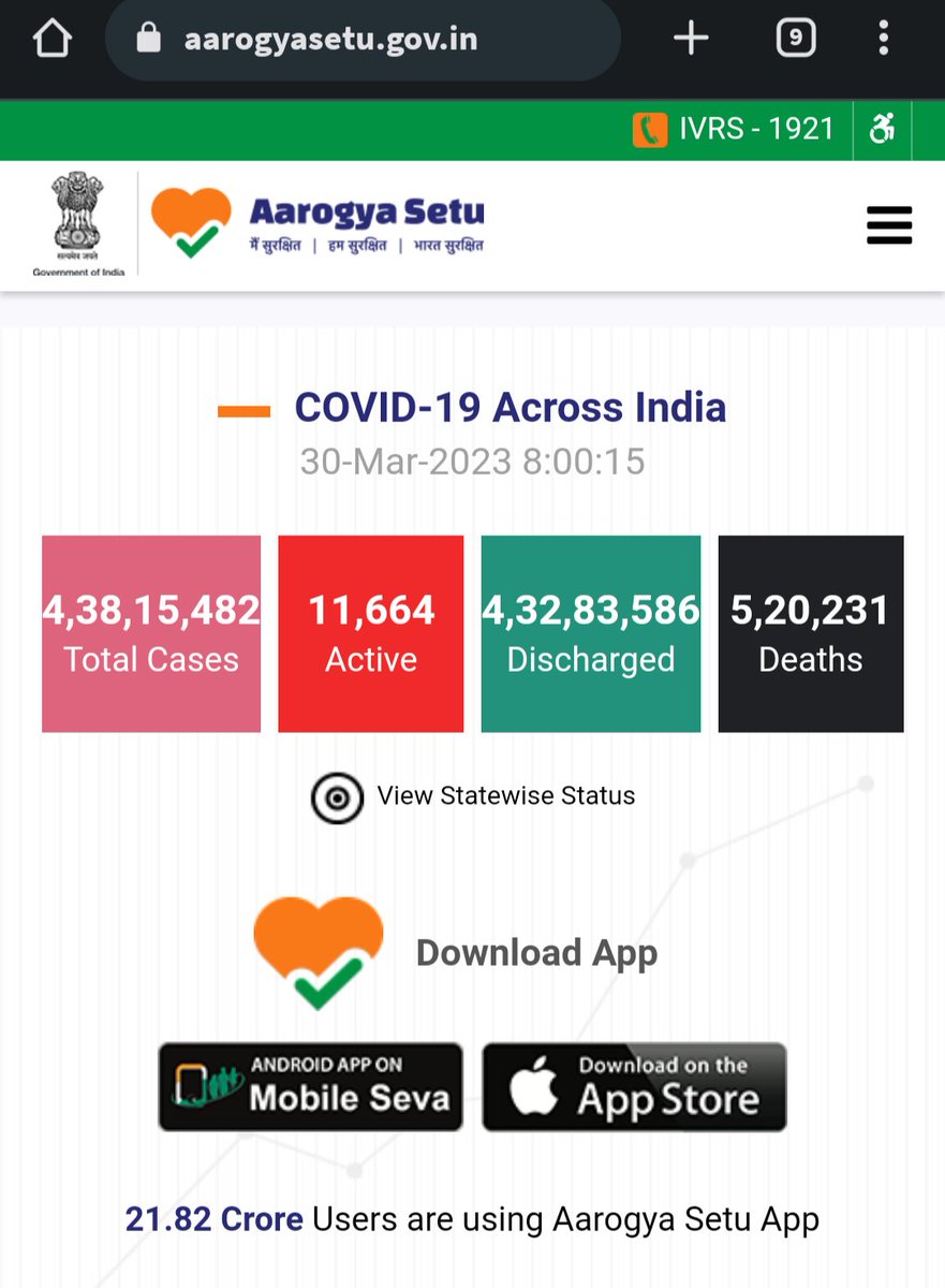 Why Google playstore is not showing updated version of #aarogyasetu app? Instead official website shows option to download Android app from #mobileseva app store. @PMOIndia @GoI_MeitY