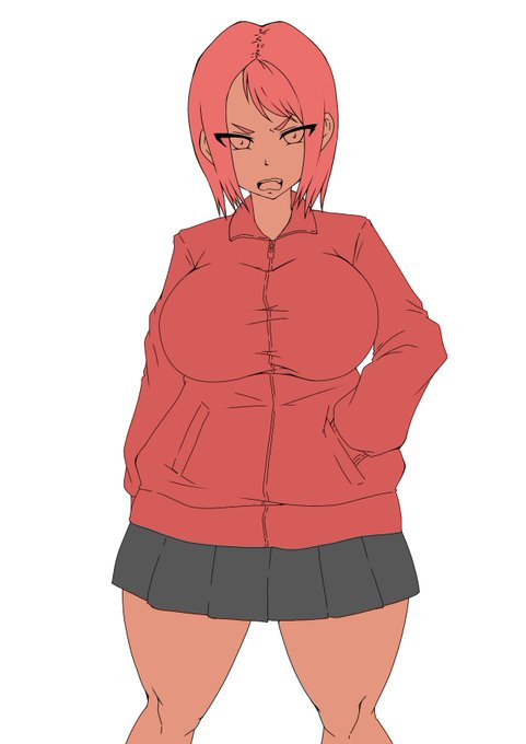 軽い褐色赤髪不良っ娘 