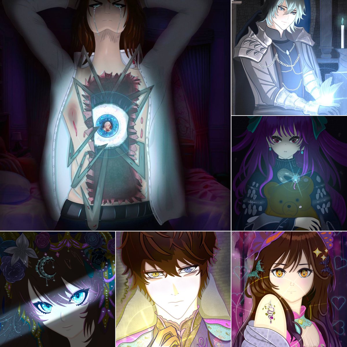 Goood morning!
World of fantasy reserve 0.05 eth.
My anime portraits 0.03 eth.
Dark Beauty 0.007 eth.