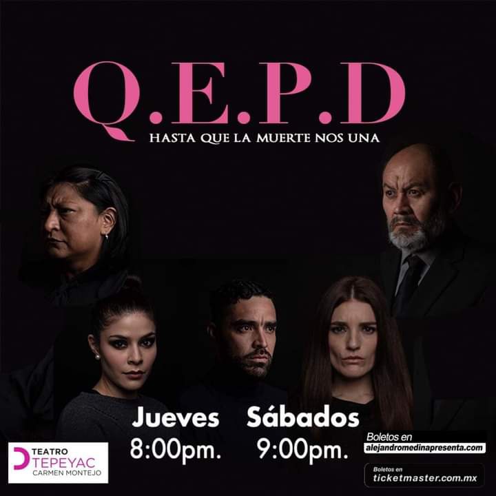 Amigos, tenemos pases dobles para ir mañana jueves a las 8pm a ver "Q.E.P.D. Hasta que la muerte nos una" en el teatro Tepeyac.
Para ganar:
1. Responde este post con tu nombre
2. Menciona con quien quieres ir 
3. Da RT 
¡Participa y gana!