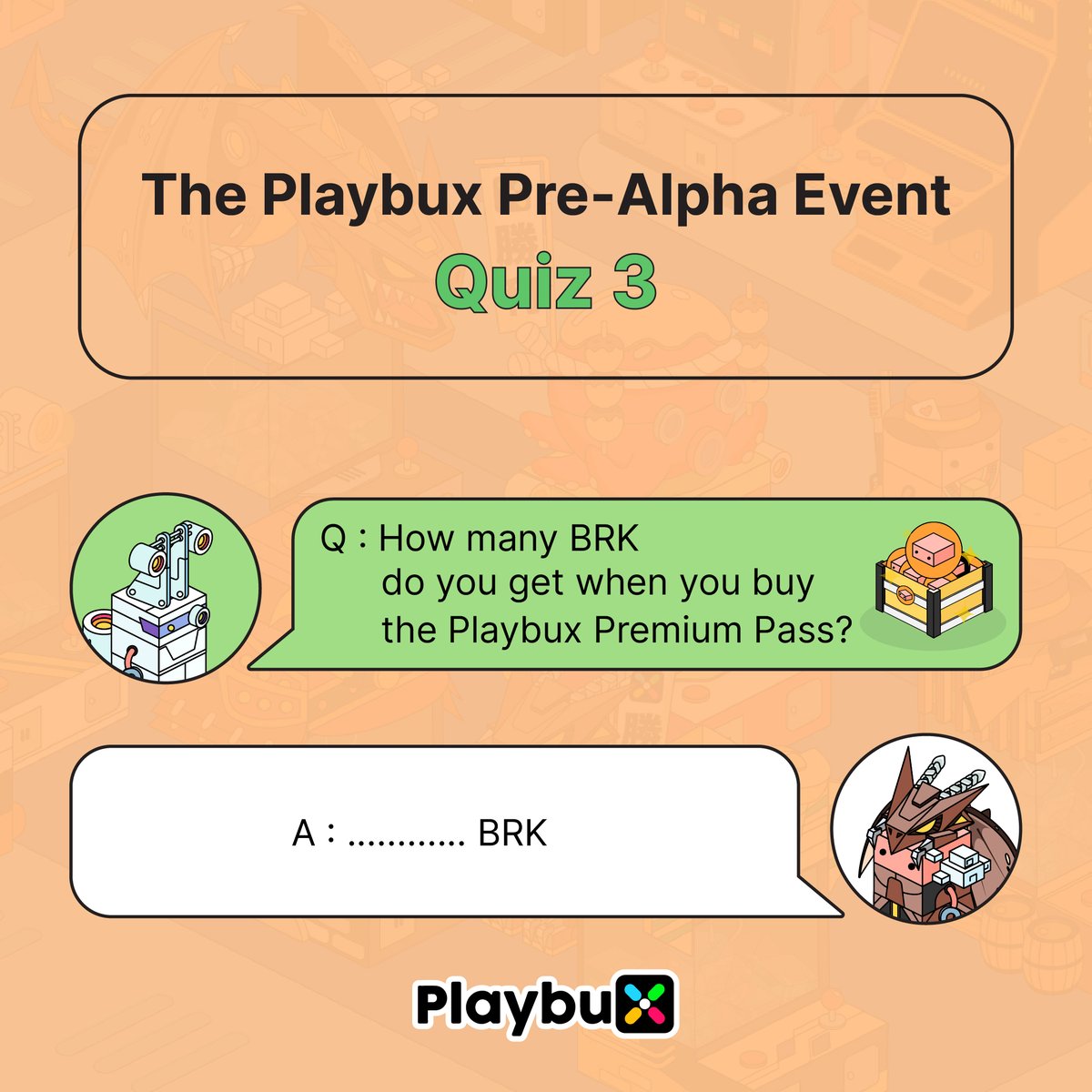 playbuxco's tweet photo. #Quiz3
💰Prize : 100 USD for each 3 winners

1.Retweet and tag 3 friends.
2.Comment the right answer in this tweet.
3.And wait until tomorrow for the right answer.

We wish you luck.

https://t.co/RhMVbkSyiw

#PLAYBUX #Shoptoearn 
#NFTs https://t.co/Xdd1STn0Lk