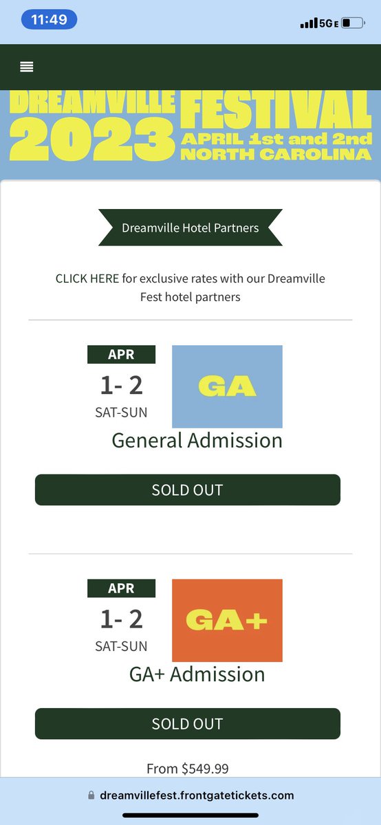 superfrankieduh's tweet photo. Who need a #DreamvilleFest ticket? I have one GA band for SALE. They’re SOLD OUT 🙃 https://t.co/eUQpGGUf7K