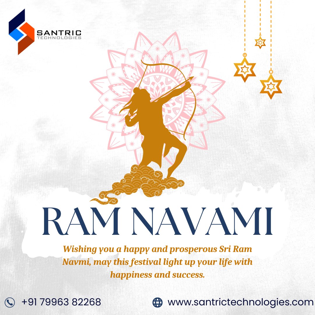 SantricL's tweet photo. On this holy occasion of Sri Rama Navami, let us pray to Lord Rama to bless us with strength, courage, and wisdom to overcome all challenges in life. Jai Shree Ram!
 #jaishreeram  #lordram #hanuman #sitaram #jaishriram #shreeram #shriram #rama #happyramnavam #santrictechnologies https://t.co/pNShGaIF5b