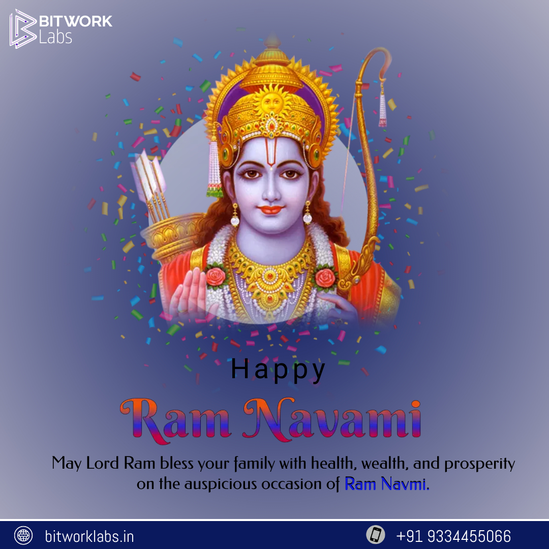 'Ram Navami is a reminder that no matter how difficult the circumstances may be, with faith and determination, we can overcome anything.'
Visit@ bitworklabs.in
#happyramnavami #Ramnavami #Mahanavami #Bitworklabs #ITsolution #ITservices #ITcompany #softwaredevelopment