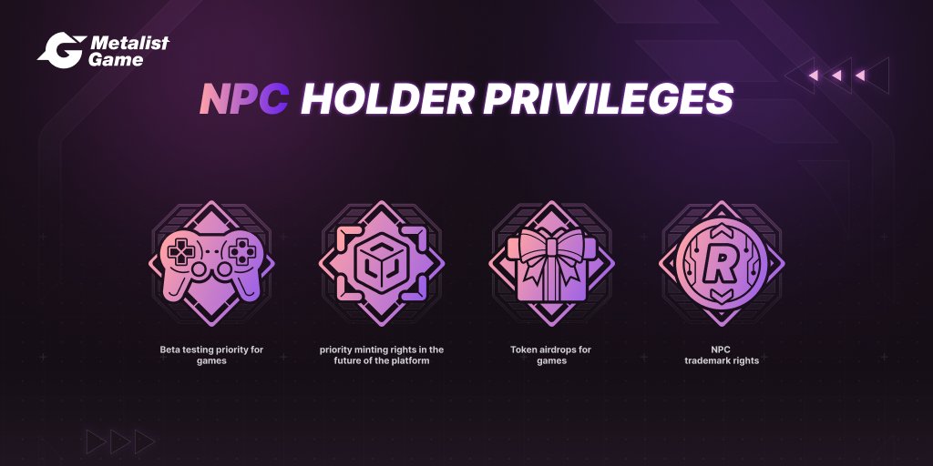 🙋‍♀️Why is Metalist Game NON-PLAYER #NFTs so valuable?

489 NON-PLAYER Holders Privileges:
🔹Beta testing priority for games
🔸Priority minting rights in the future of the platform
🔹Token airdrops for games
🔸NPC trademark rights

👉More: game.metalist.io/npc