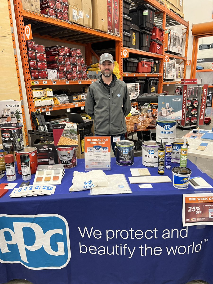 Megan_Watson55's tweet photo. Shout out to our @PPGPaints rep for supporting our pros today! We are so thankful for your partnership!!! @PPG #homedepotpro @HomeDepot #homedepot #proappreciation #proxtra https://t.co/nRJ3aKwn6G